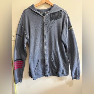 Freecity Gray Hoodie with Black and Red Accents